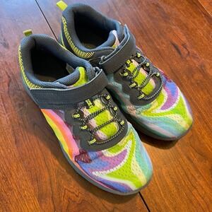 Merrell Kids Multi-Color Swirl Trail Running Grey Neon Yellow‎ Sneakers 4.5Y